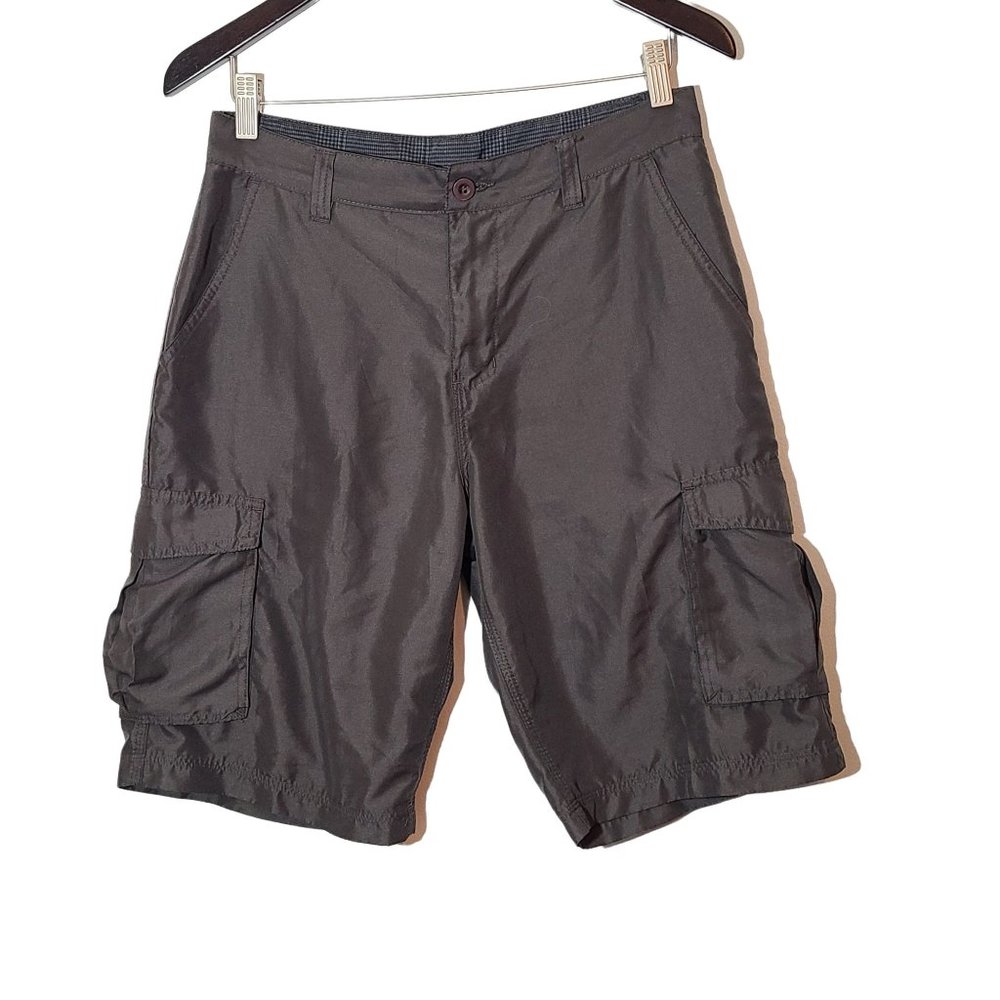 Burnside Men's Charcoal Cargo Bermuda Short Sz 30 High Rise Dark Wash